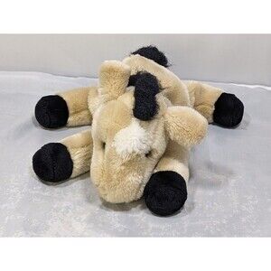 10" A&A BEANBAG PLUSH HORSE FLOPPY WHITE BLACK STUFFED ANIMAL SOFT PONY TOY